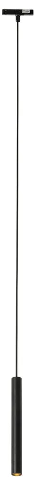 Модерен черен висящ светлинен елемент за 1-фазова релсова система - Slimline Keno