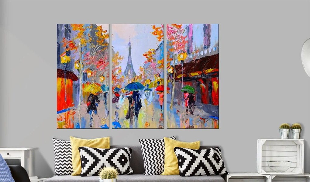 Ръчно изработени стенописи - Rainy Paris 120x80