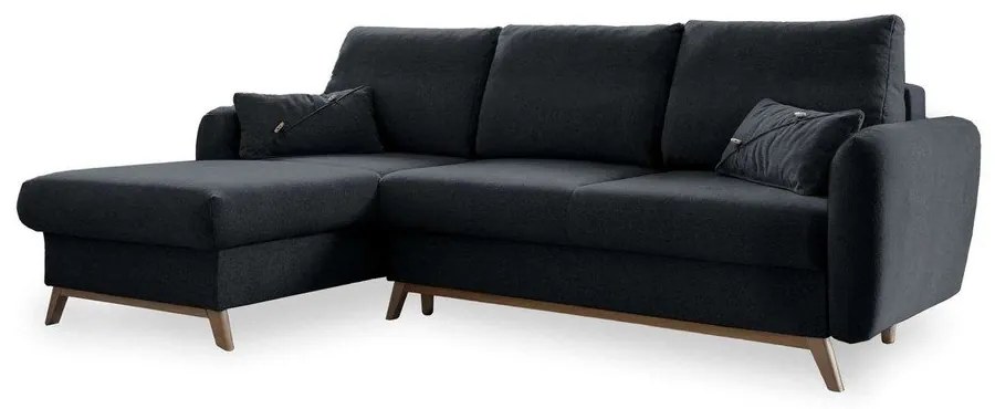 Тъмно сив ъглов разтегателен диван, ляв ъгъл Scandic Lagom - Miuform