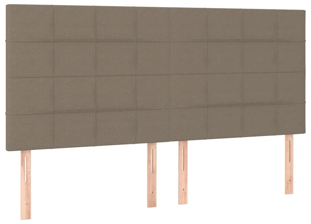3116350 vidaXL Горни табли за легло, 4 бр, таупе, 90x5x78/88 см, плат