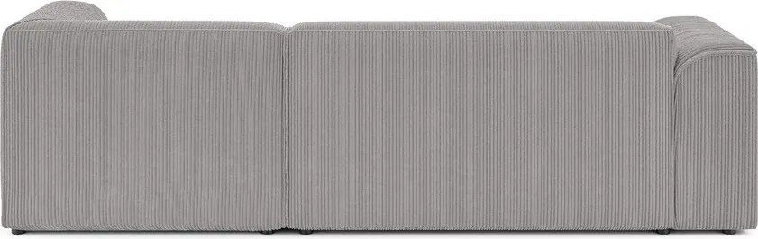 Светлосив ъглов диван от рипсено кадифе (десен ъгъл) Merid – Ropez