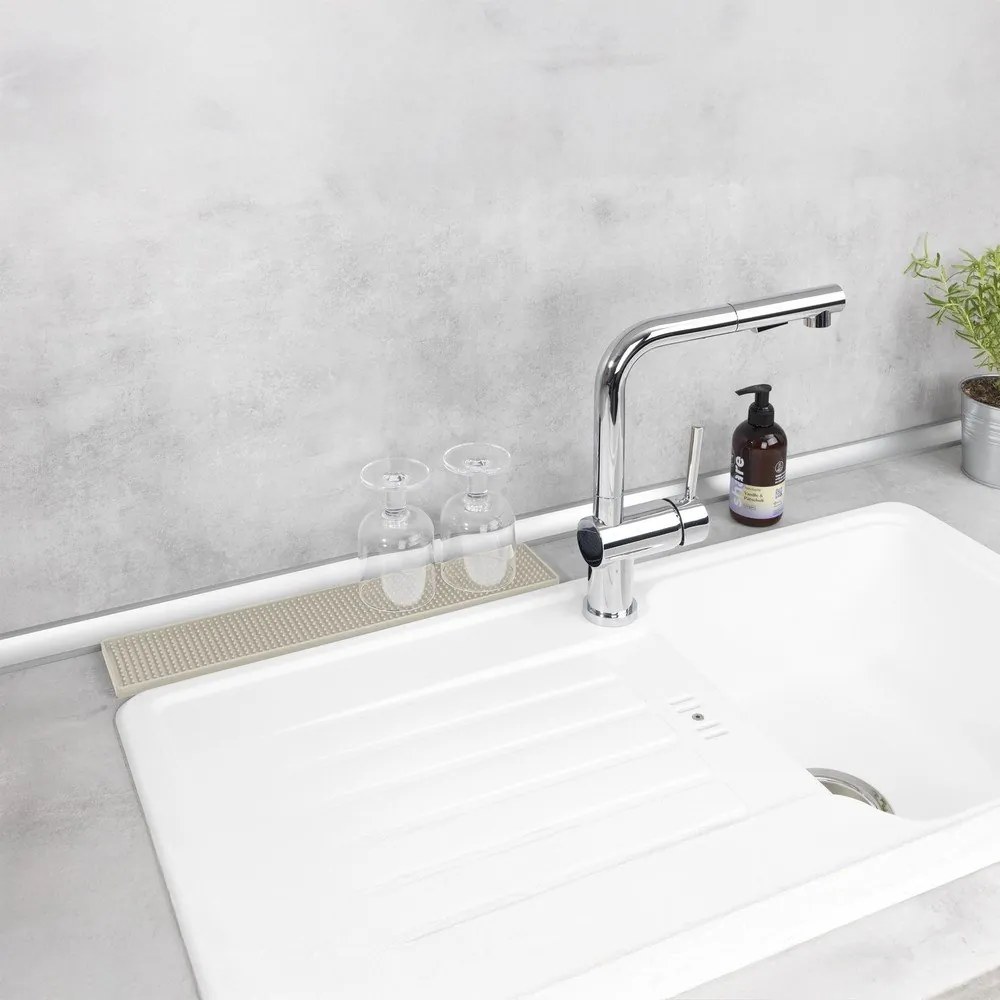 Бежова пластмасова тавичка за оттичане за съдовете 42x8 cm Slim – Wenko