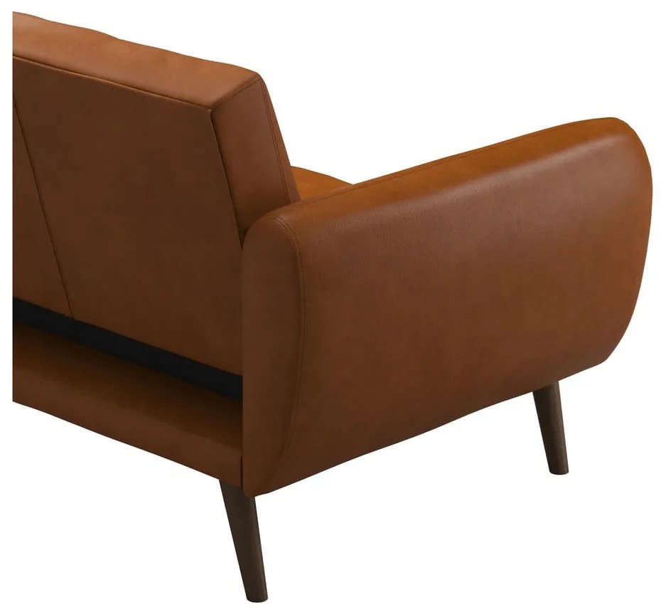 Оранжев разтегателен диван в имитация на кожа 207 cm Brittany - Novogratz