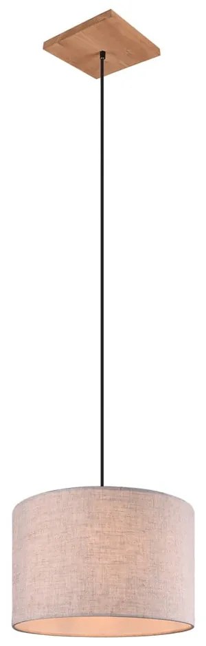 Бежово висящо осветително тяло с текстилен абажур ø 35 cm Elmau – Trio