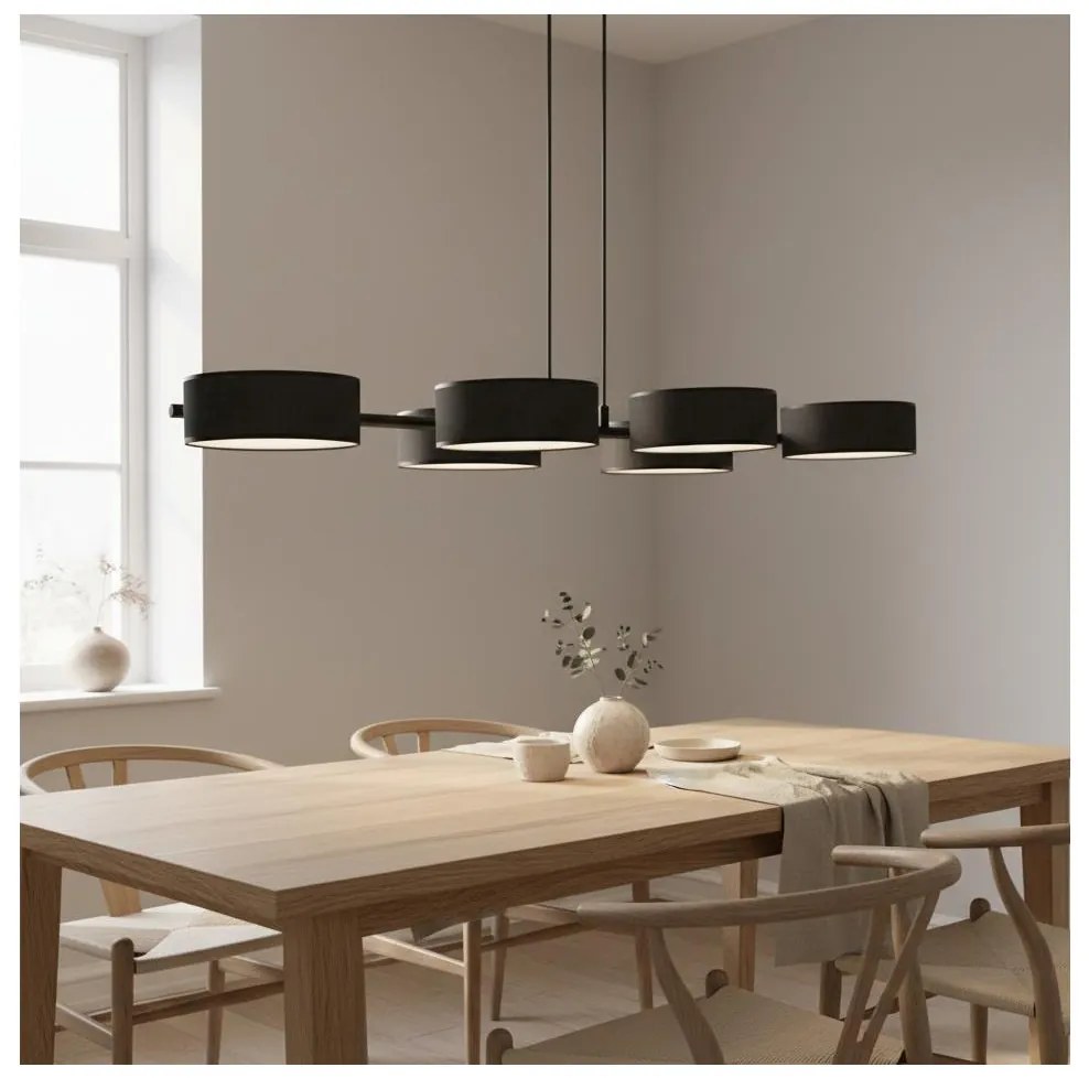 Полилей на кабел DRUMZ 6xE14/10W/230V черен