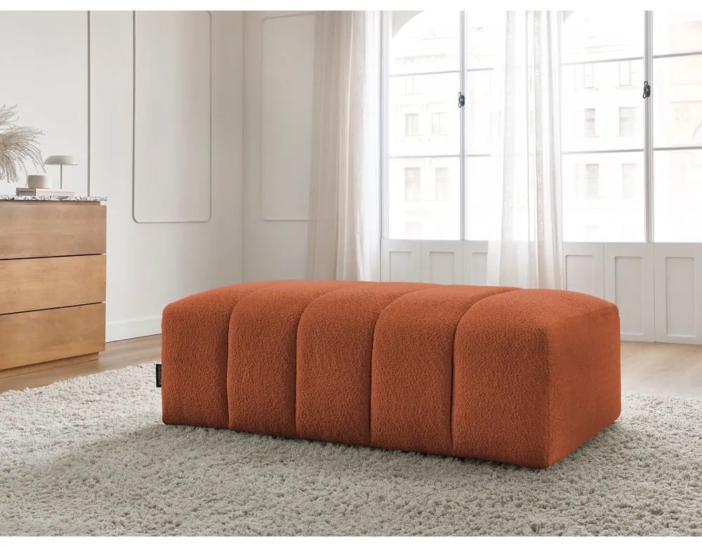 Теракотена табуретка от прежда с примки от букле Annecy – Bobochic Paris