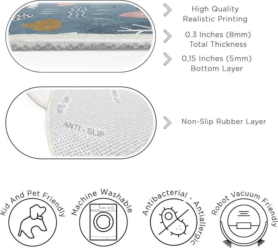 Син детски килим подходящ за пране ø120 cm Forest Land – Mila Home