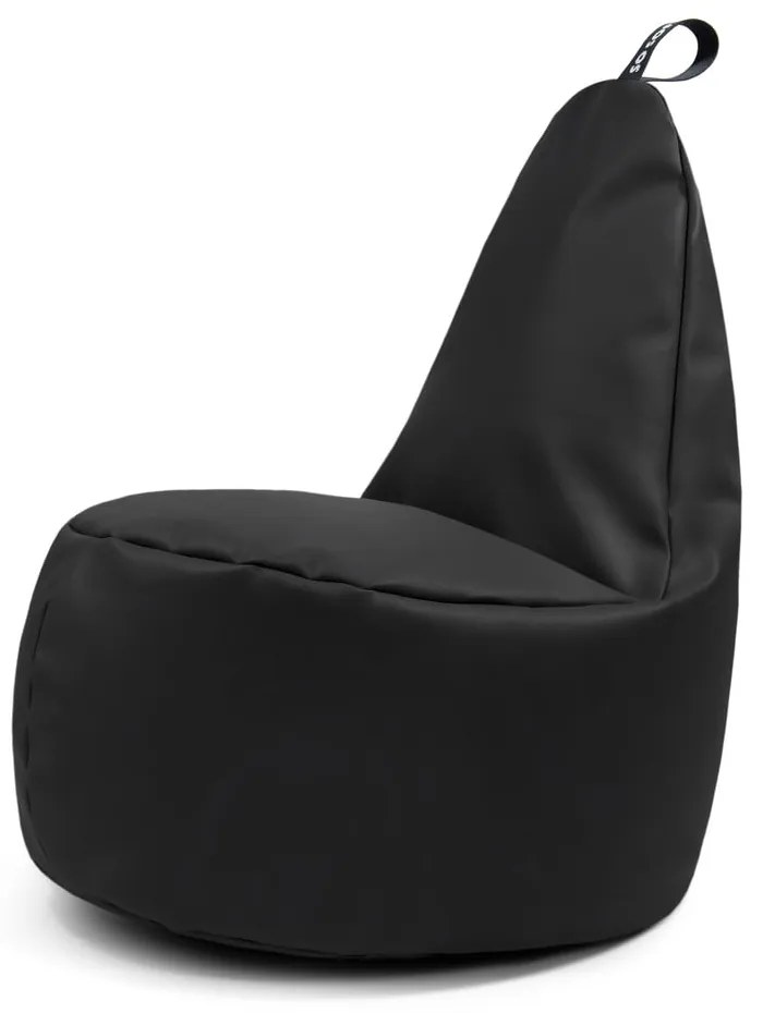 Черен пуф от изкуствена кожа Lull XL – So Soft?