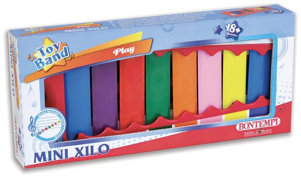 Bontempi - Ксилофон с 8 цветни метални пластини