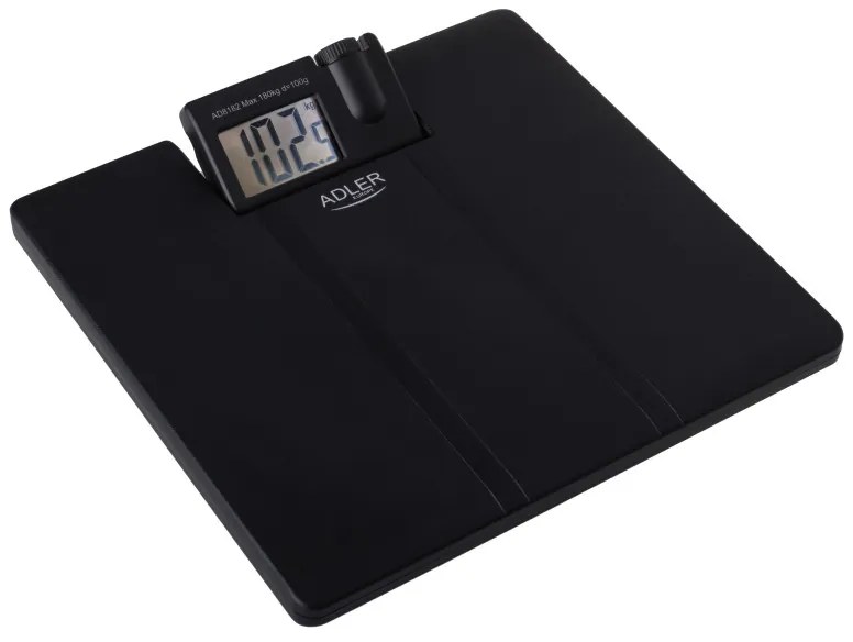 Кантар Adler AD 8182, До 180 кг, Проектор, LCD дисплей, 4 x ААA, Черен