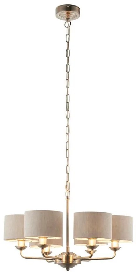 Endon 99151 - Полилей на верига HIGHCLERE 6xE14/28W/230V сива/матов хром