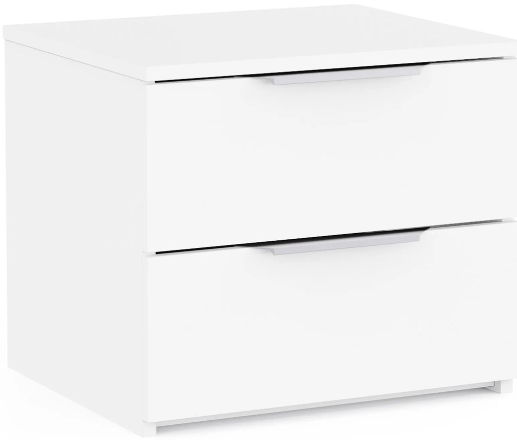 Нощно шкафче Yurei 2 чекмеджета - Бяло