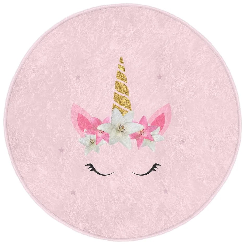 Розов детски килим ø 120 cm Comfort - Mila Home