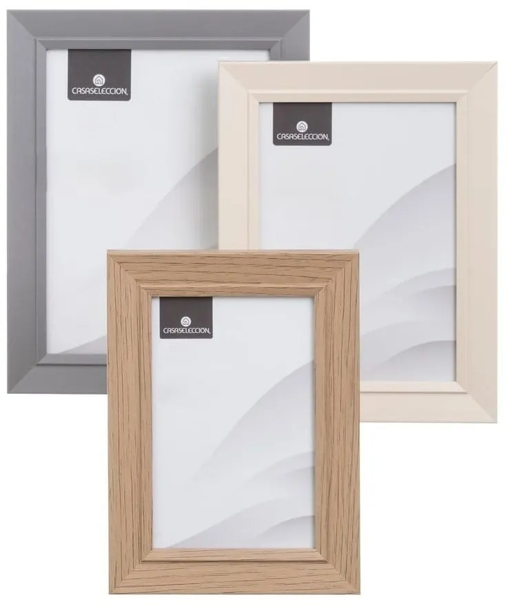 Рамки за стена в кафяво-естествен цвят в комплект от 3 броя 14x19 cm - Casa Selección