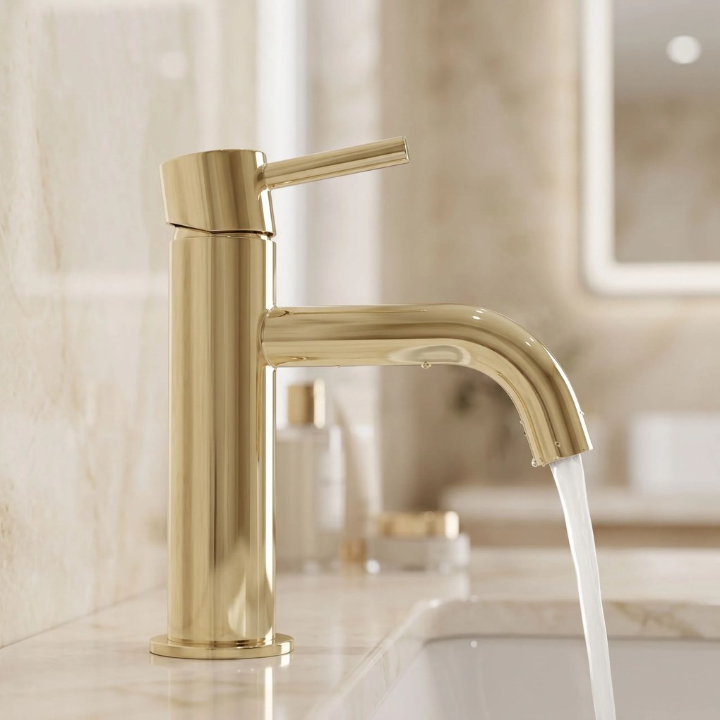 Смесител за мивка Rea Lungo L.Gold Low