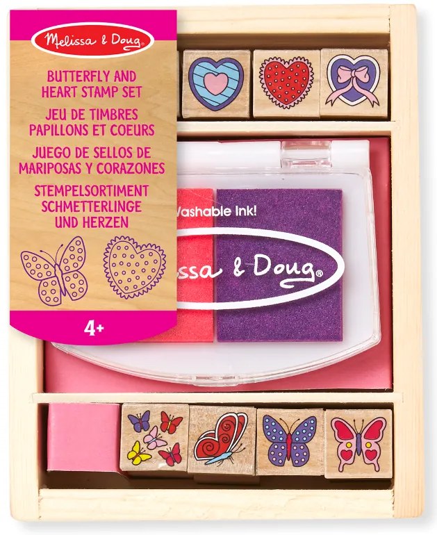 Melissa &amp; Doug - Дървени печати - Сърчица и пеперудки