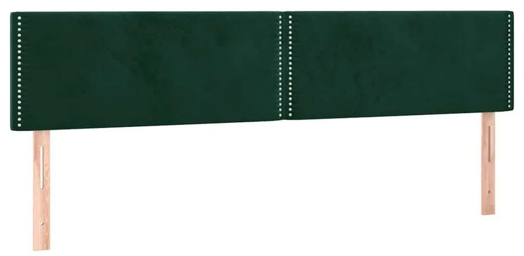 346001 vidaXL Горна табла за легло, 2 бр, тъмнозелена, 100x5x78/88 см, кадифе