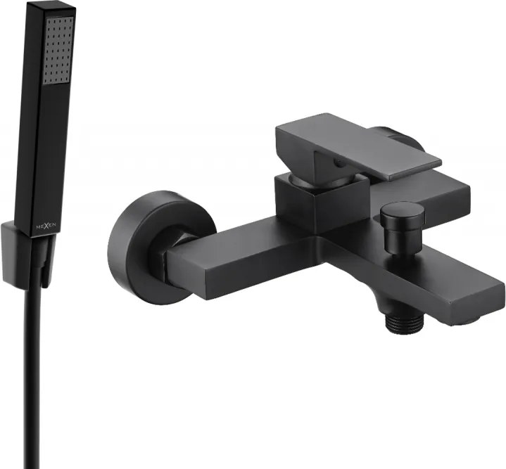 Mexen Uno R77 батерия за вана с душов комплект, черна - 7143R77-70
