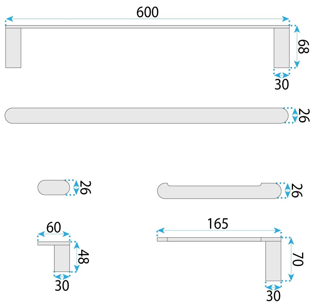 Комплект аксесоари за баня Mati Gold  4 части