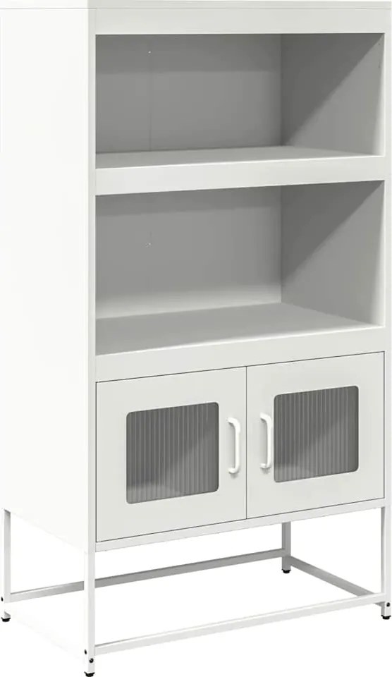 853373 vidaXL Висока дъска Бяла 68x39x123 cm Стомана