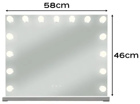 LED козметично огледало с регулируемо осветление - 58 x 46 cm