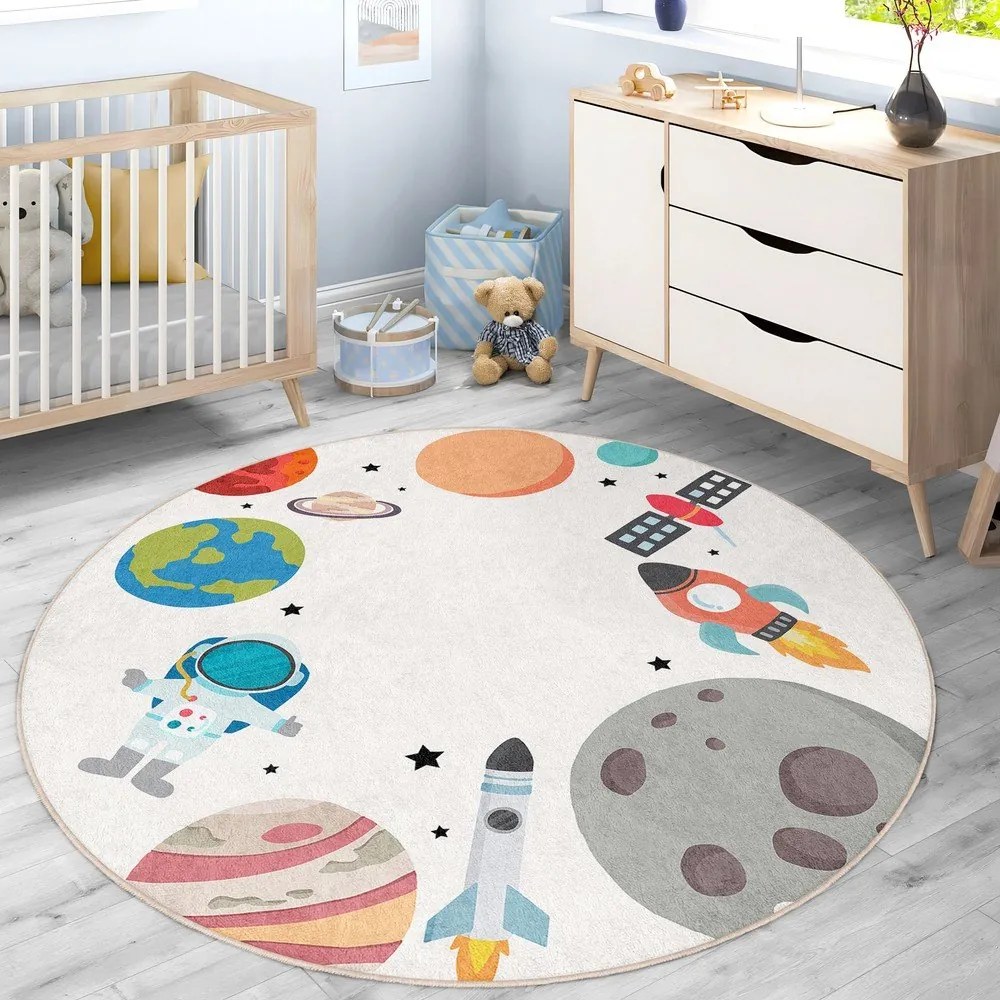 Детско килимче за игра подходящо за пране ø120 cm Space Trip – Mila Home