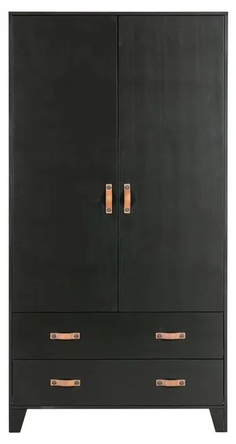 Гардероб от черен бор 94x180 cm Dian - WOOOD