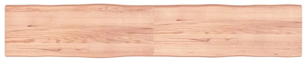 363987 vidaXL Плот за маса светлокафяв 220x40x(2-6) см обработен масивен дъб