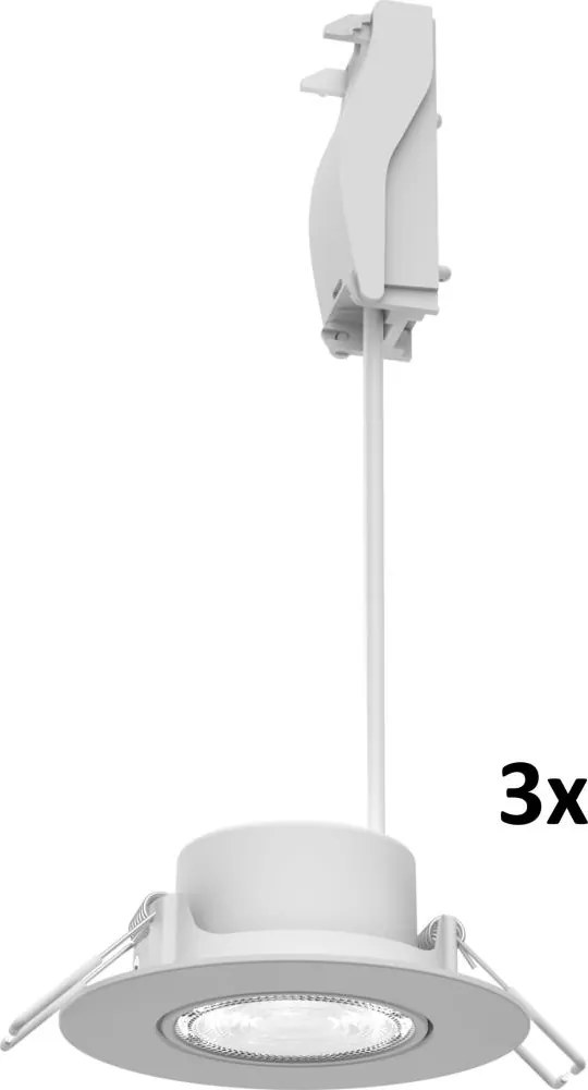 Philips - Комплект от 3 димируеми вградени таванни осветителни тела CILANTRO LED/5W/230V 2700K бели