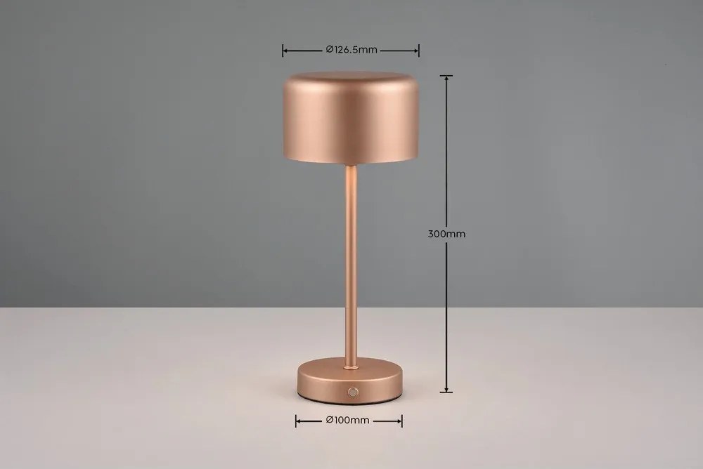 LED настолна лампа с възможност за димиране от мед (височина 30 cm) Jeff - Reality