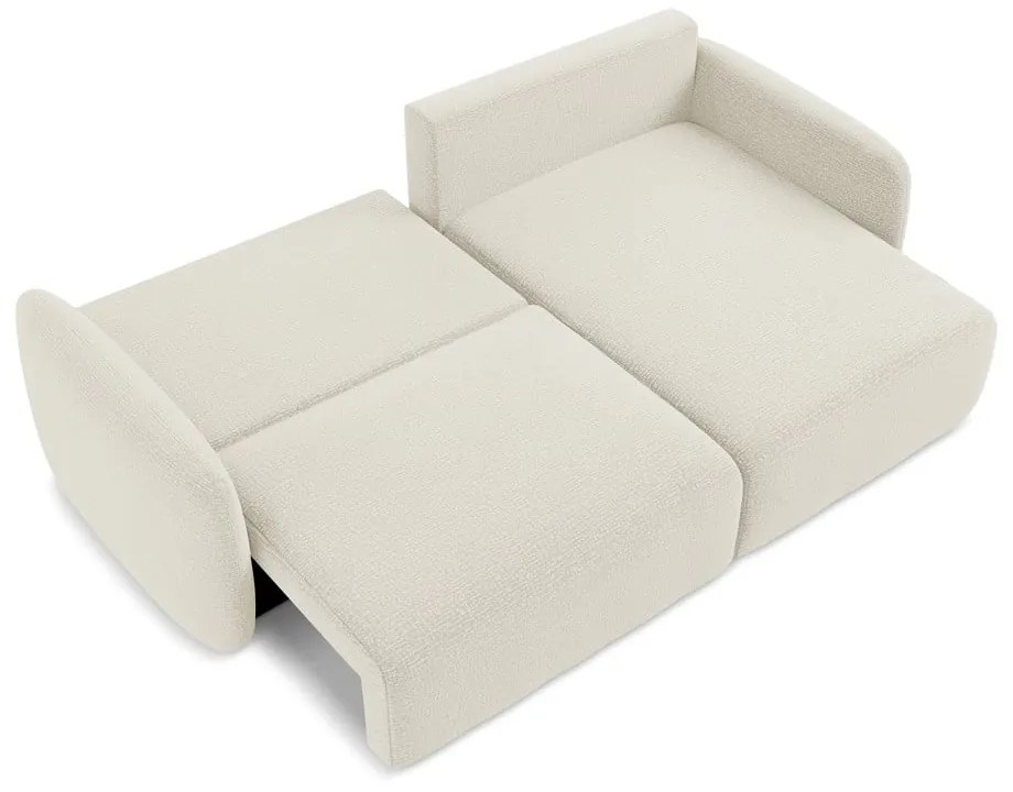 Кремав разтегателен ъглов диван с място за съхранение (десен ъгъл) Kalena – Makamii