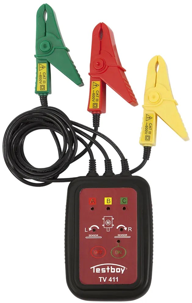 TESTBOY Тестер за посока и последователност на фази CAT III 70...600Vac, LED, Testboy TV 411 - 4028532204112