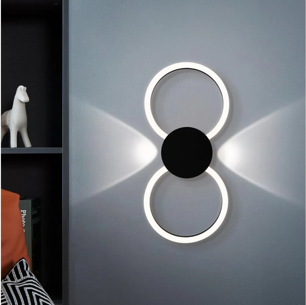 Eglo 902124 - LED стенен аплик VENTICELLO LED/20W/230V + LED/0,91W черен