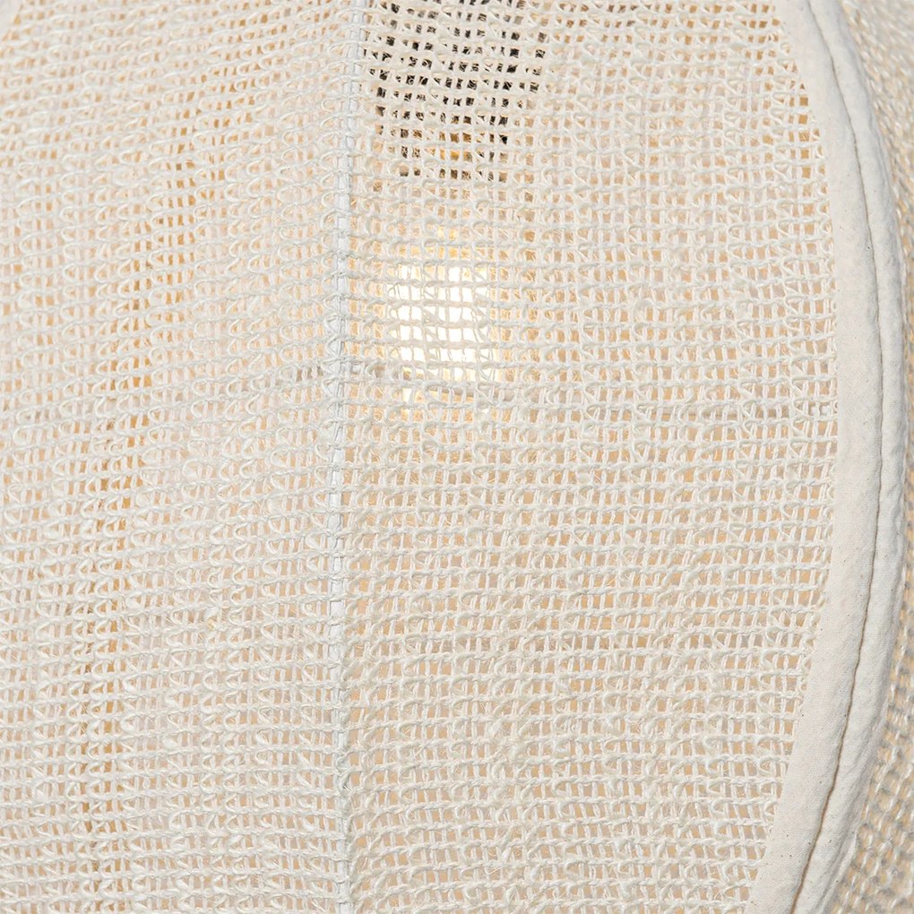 Ориенталска висяща лампа естествен плат 35 см - Rob