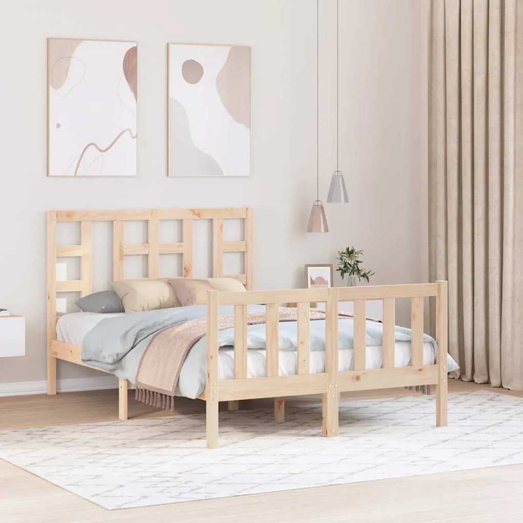 3191941 vidaXL Рамка за легло с табла Small Double масивна дървесина