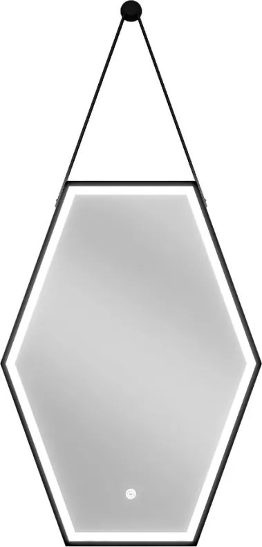 Mexen Orla Светещо огледало за баня 50 x 70 см, LED 6000K, анти-пара, черна рамка