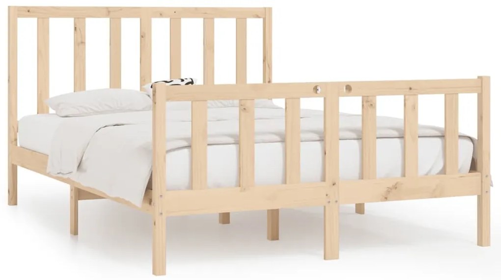 3105195 vidaXL Рамка за легло, дърво масив, 120x190 см, Small Double