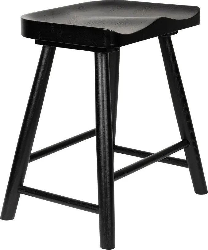 Черен стол от масивен дъб Vander – White Label