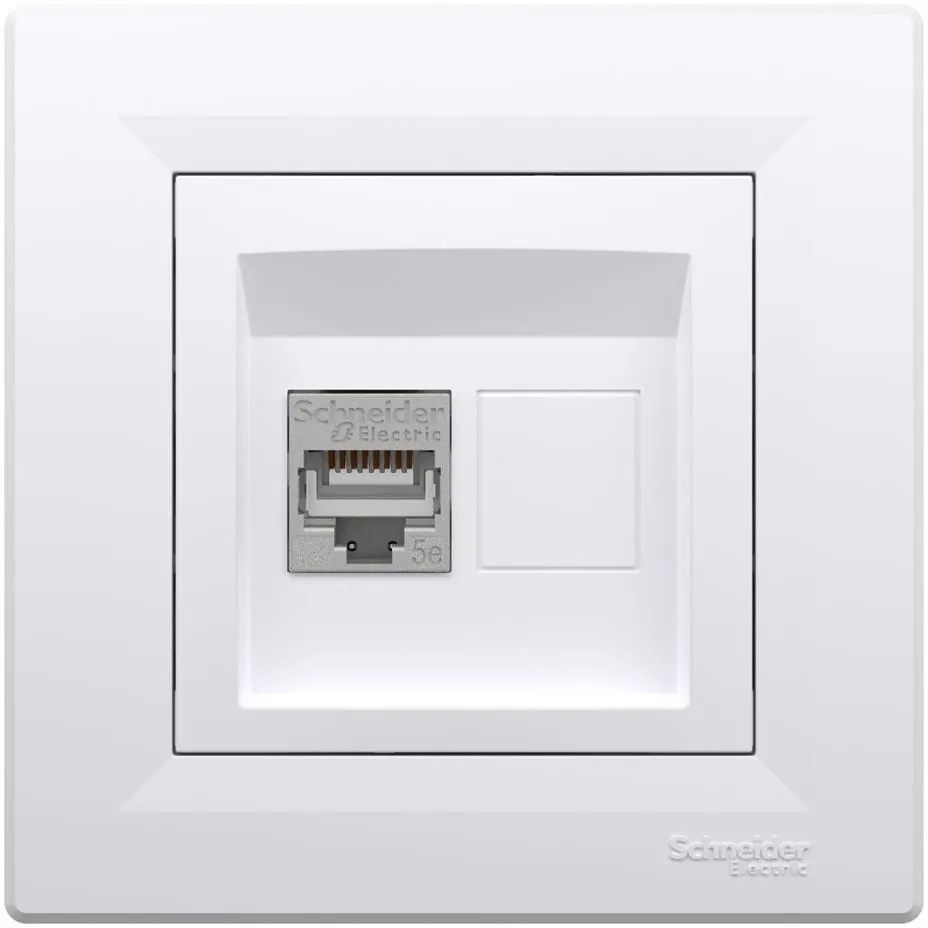 SE Розетка 1xRJ45 STP cat.5e моноблок цвят Бял Asfora  - EPH5000121