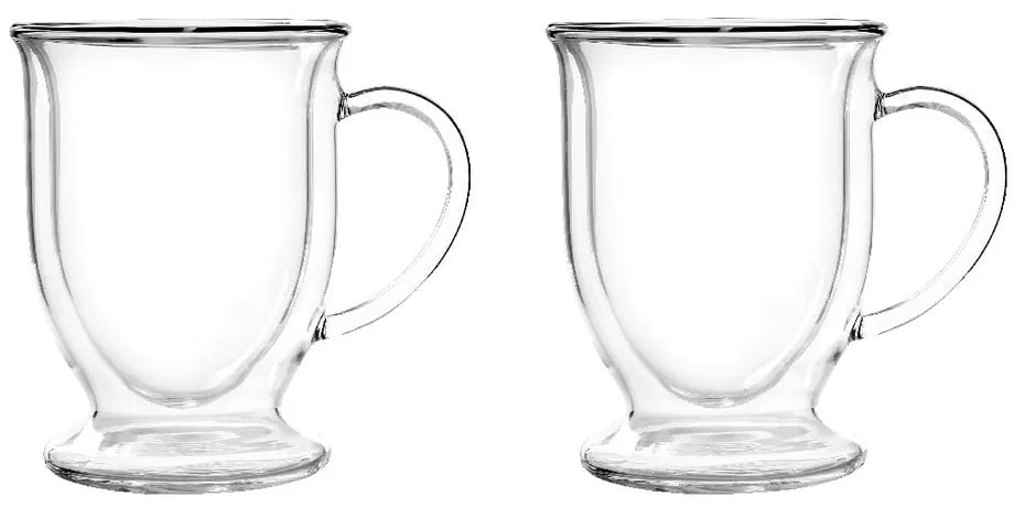Стъклени чаши в комплект 2 бр. с двойни дъна/за лате 250 ml Amo – Vialli Design