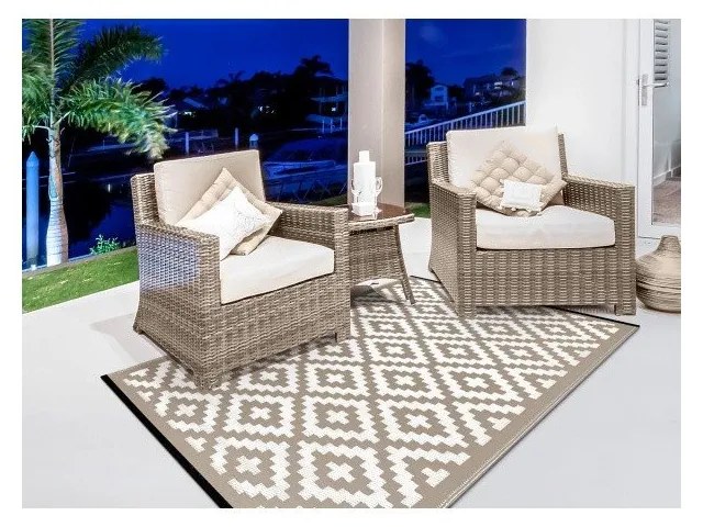 Béžovo-bílý oboustranný koberec vhodný i do exteriéru Green Decore Nirvana, 120 x 180 cm