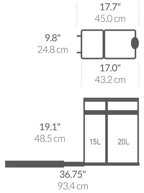 Пластмасов контейнер за отпадъци 35 л Dual - simplehuman