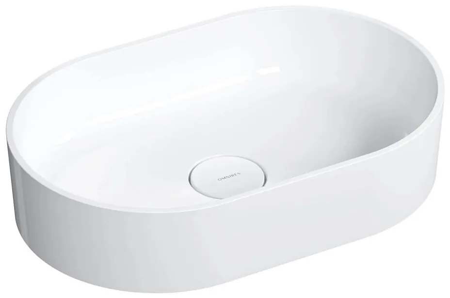 OMNIRES OVOUNBP - Мивка за плот OVO 55x36 см, доломит, бял гланц