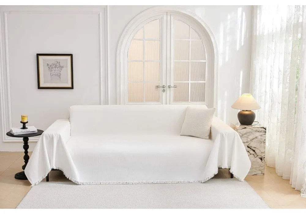 Бяло четириместно покривало за диван Talo – Filumi