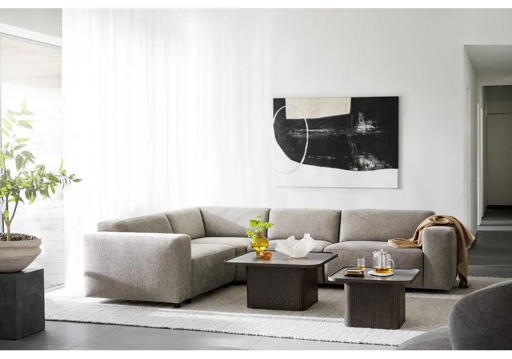 Тъмнокафява масичка за кафе от декор от дъб ø 60 cm Sullivan – Rowico