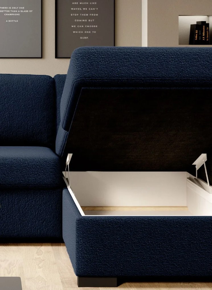 Ъглов Диван Орхидея-Тъмно Синьо-Ляв