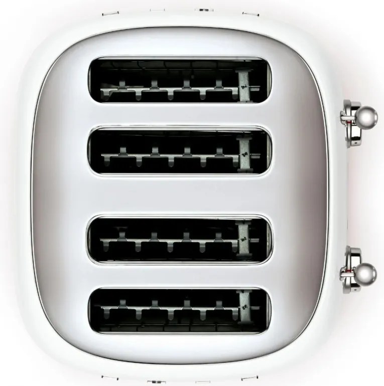 Тостер за хляб SMEG 50's Style TSF03WHEU, 2000W, 4 филии, 6 нива, Тавичка за трохи, Вграден кабел, Неръждаема стомана, Бял