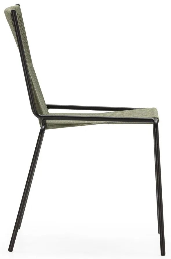 Зелени метални трапезни столове в комплект за подреждане 2 бр. Emily – Marckeric
