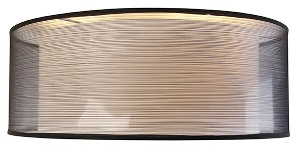 Модерна таванна лампа черна с бяло 50 см 3-светлина - Drum Duo