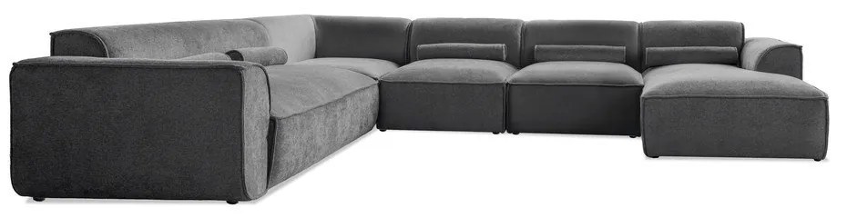 Сив ъглов диван (ляв ъгъл/"U" форма) Flex Felix – Miuform